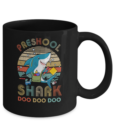Preschool Shark Doo Doo Doo Funny Back To School Mug-Coffee Mug-11oz Mug-Black