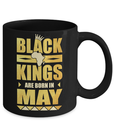 Black Kings Are Born In May Birthday Mug-Coffee Mug-11oz Mug-Black