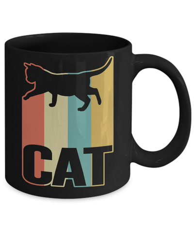 Classic Vintage Retro Style Cat Mug-Coffee Mug-11oz Mug-Black