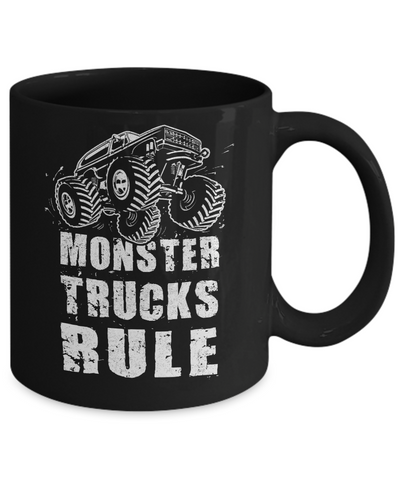 Monster Trucks Rule Mudding Mug-Coffee Mug-11oz Mug-Black