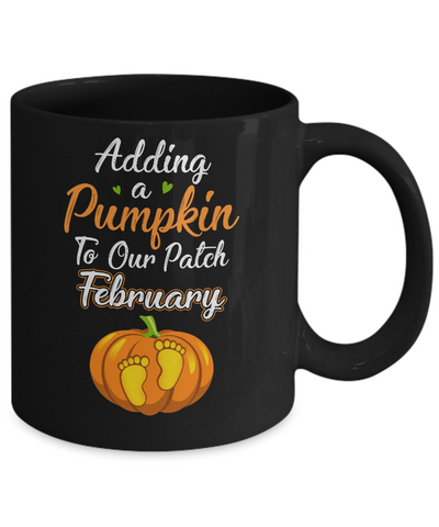 Halloween Pumpkin Pregnancy Mom Due Date In February 2021 Mug-Coffee Mug-11oz Mug-Black