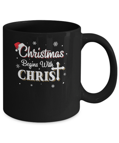 Christmas Begins With Christ Merry Christmas Christian Mug-Coffee Mug-11oz Mug-Black