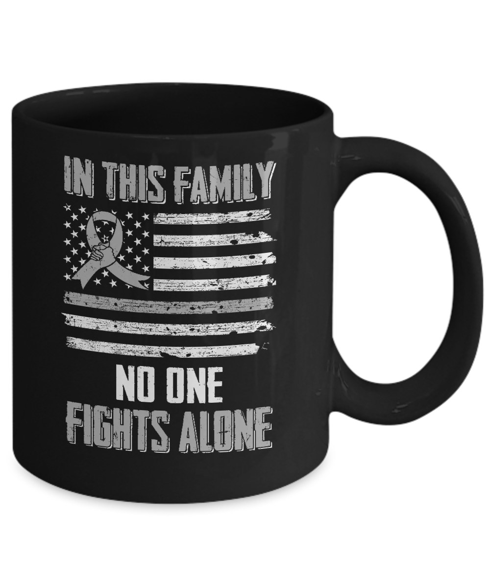 In This Family No One Fights Alone Brain Cancer Mug-Coffee Mug-11oz Mug-Black