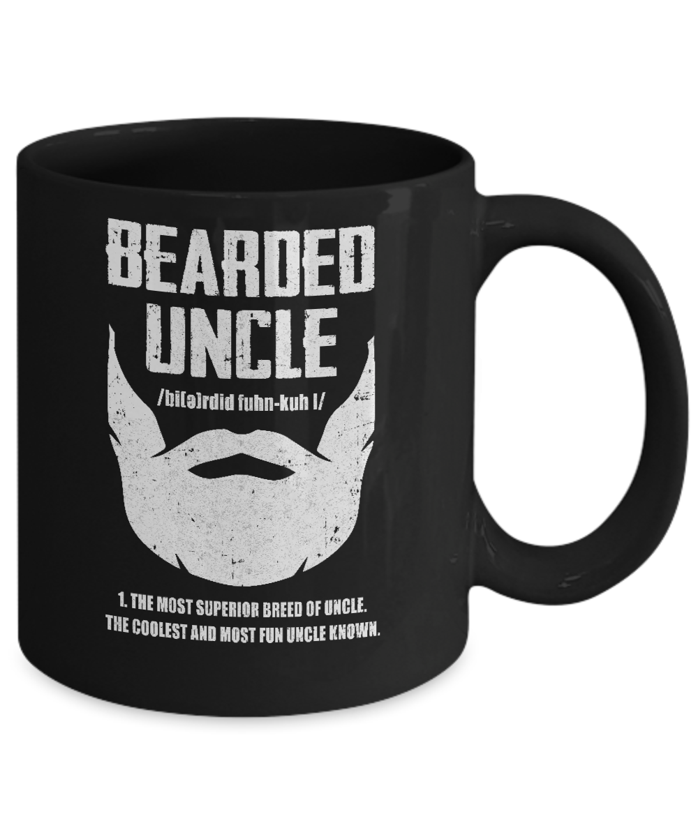 Bearded Funcle Funny Uncle Beard Definition Mug-Coffee Mug-11oz Mug-Black
