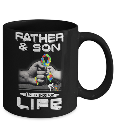 Autism Awareness Father And Son Best Friends For Life Mug-Coffee Mug-11oz Mug-Black