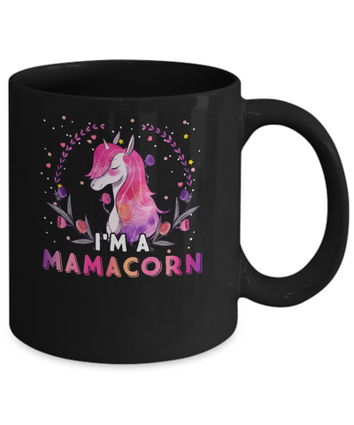 Cute Mamacorn Rainbow Unicorn Mother's Day Mug-Coffee Mug-11oz Mug-Black