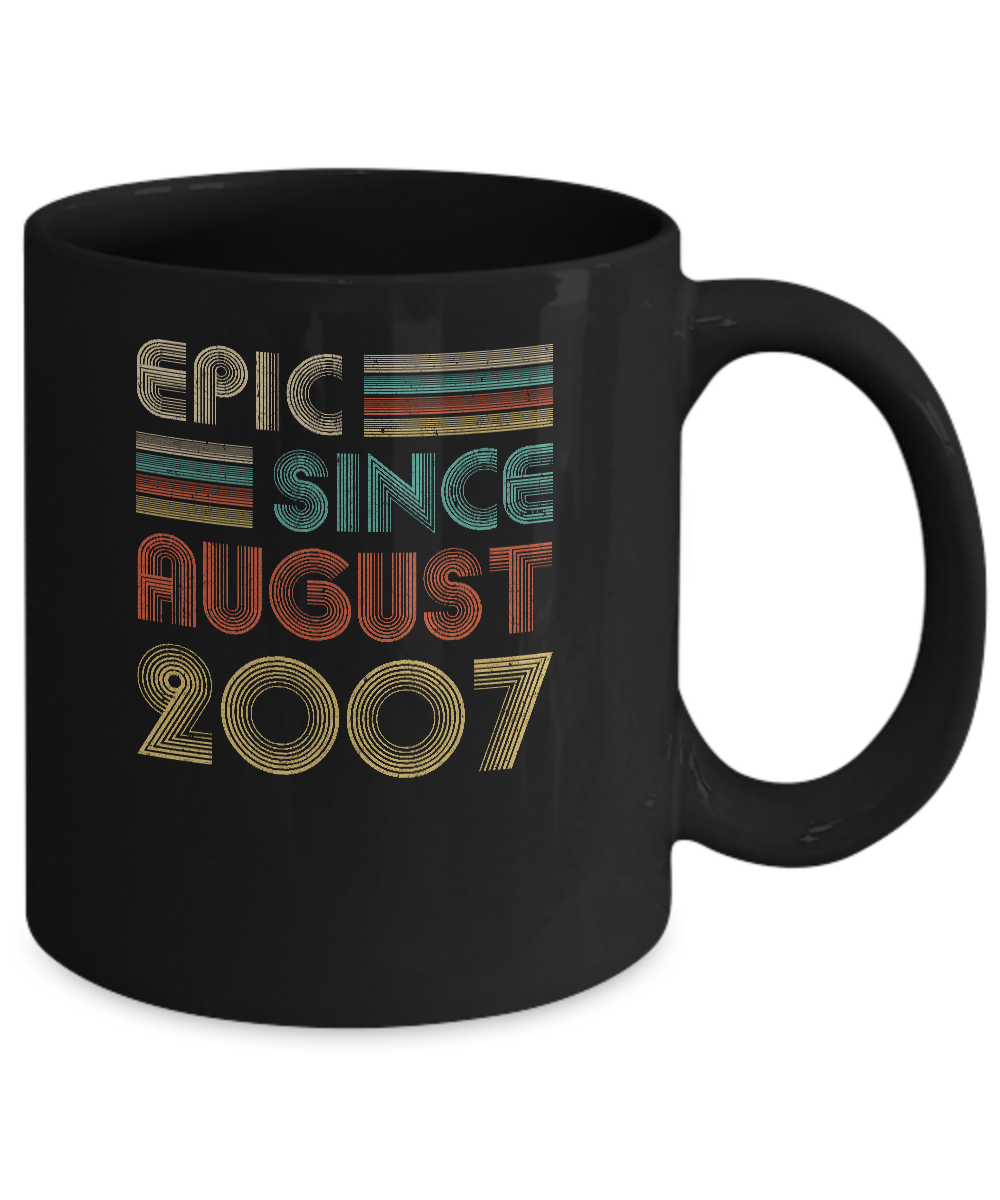 Epic Since August 2007 Vintage 14th Birthday Gifts Mug-Coffee Mug-11oz Mug-Black
