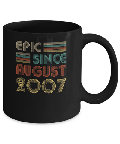 Epic Since August 2007 Vintage 14th Birthday Gifts Mug-Coffee Mug-11oz Mug-Black