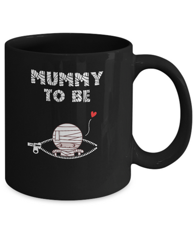 Cute Baby Mummy To Be Pregnant Halloween Costume Mug-Coffee Mug-11oz Mug-Black