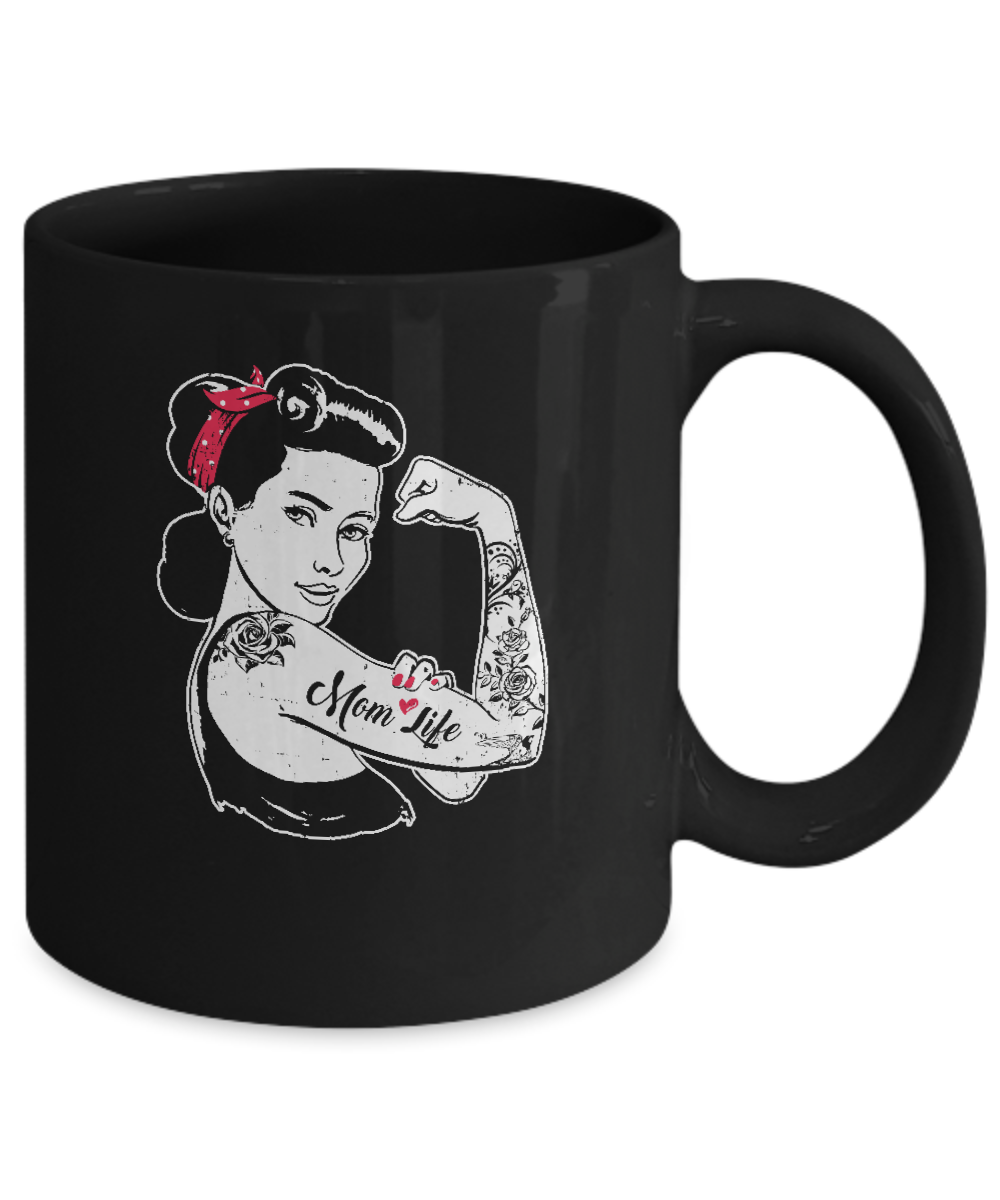 Mom Life Tattoos Tattooed Inked Woman Mug-Coffee Mug-11oz Mug-Black