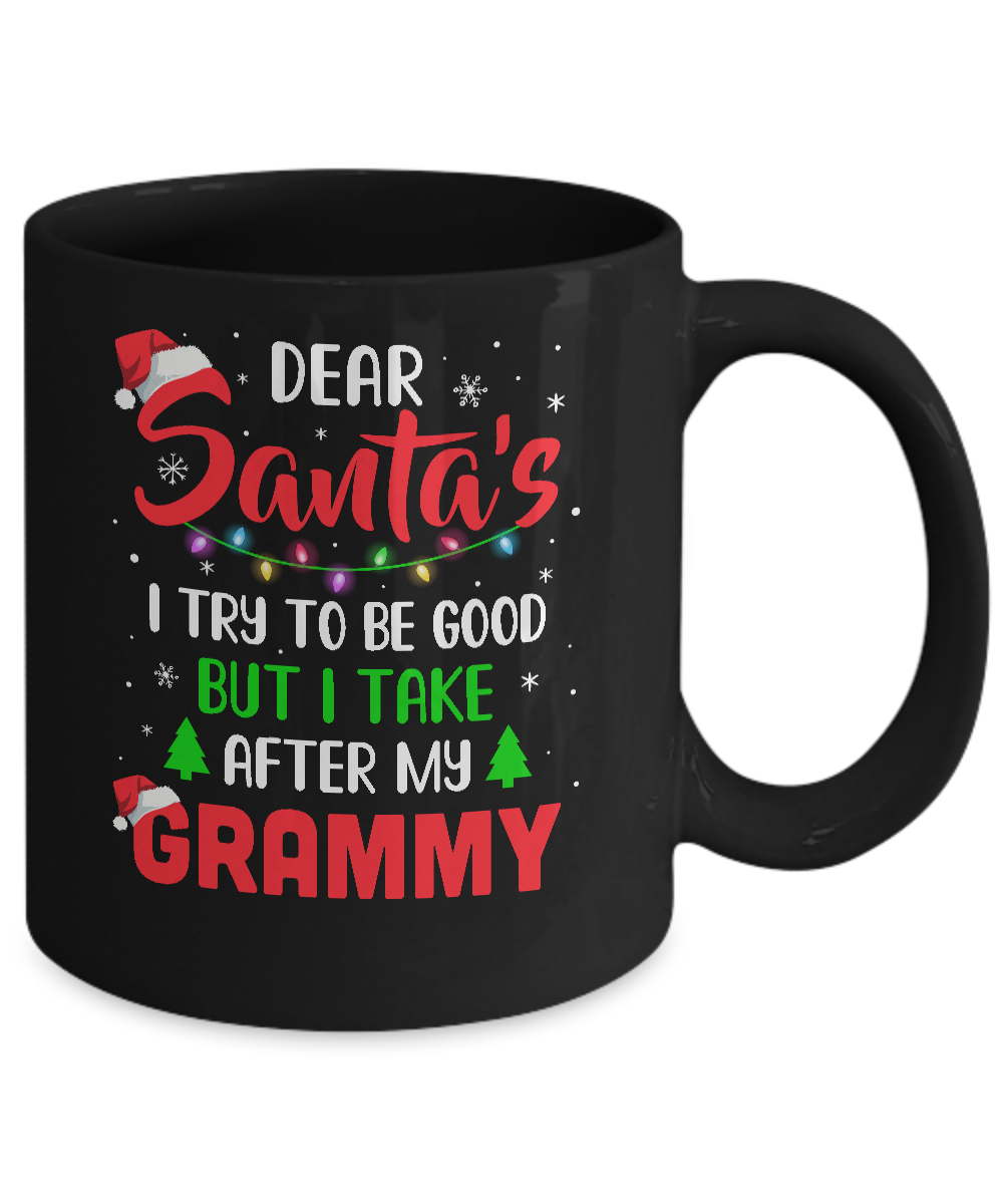 Dear Santa I Tried To Be Good But My Grammy Christmas Kids Mug-Coffee Mug-11oz Mug-Black