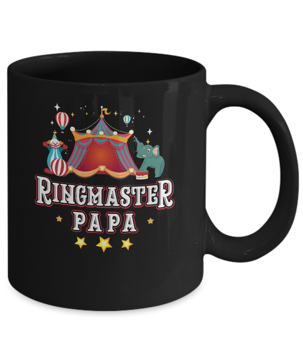 Ringmaster Papa Circus Carnival Children Party Mug-Coffee Mug-11oz Mug-Black