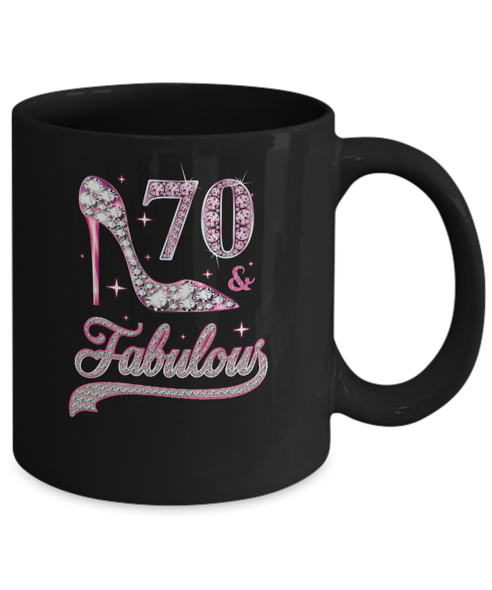 70 And Fabulous 70 Years Old 1951 70th Birthday Gift Mug-Coffee Mug-11oz Mug-Black