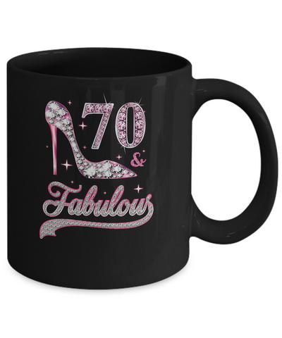 70 And Fabulous 70 Years Old 1951 70th Birthday Gift Mug-Coffee Mug-11oz Mug-Black