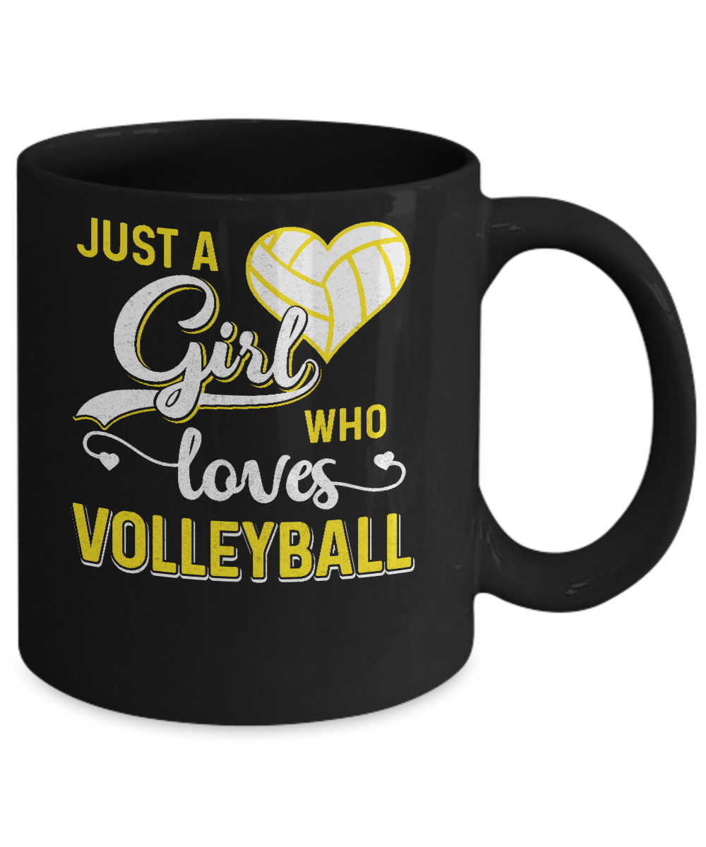 Just A Girl Who Loves Volleyball Mug-Coffee Mug-11oz Mug-Black