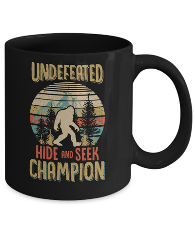 Vintage Bigfoot Undefeated Hide And Seek Champion Mug-Coffee Mug-11oz Mug-Black