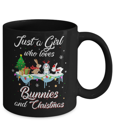 Just A Girl Who Loves Bunnies And Christmas Bunny Lover Mug-Coffee Mug-11oz Mug-Black