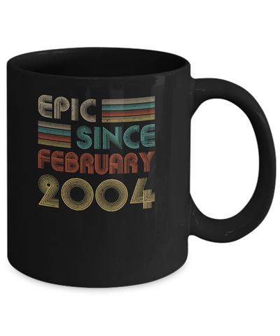 Epic Since February 2004 Vintage 17th Birthday Gifts Mug-Coffee Mug-11oz Mug-Black