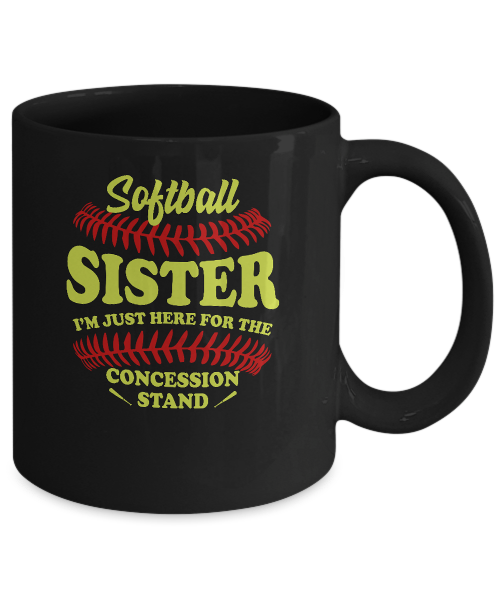 Softball Sister I'm Just Here For The Concession Stand Mug-Coffee Mug-11oz Mug-Black