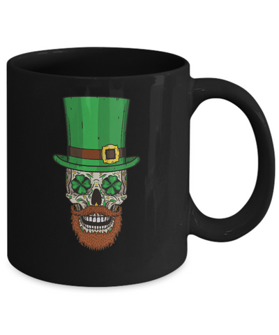 Sugar Skull Leprechaun St Patricks Day Mug-Coffee Mug-11oz Mug-Black