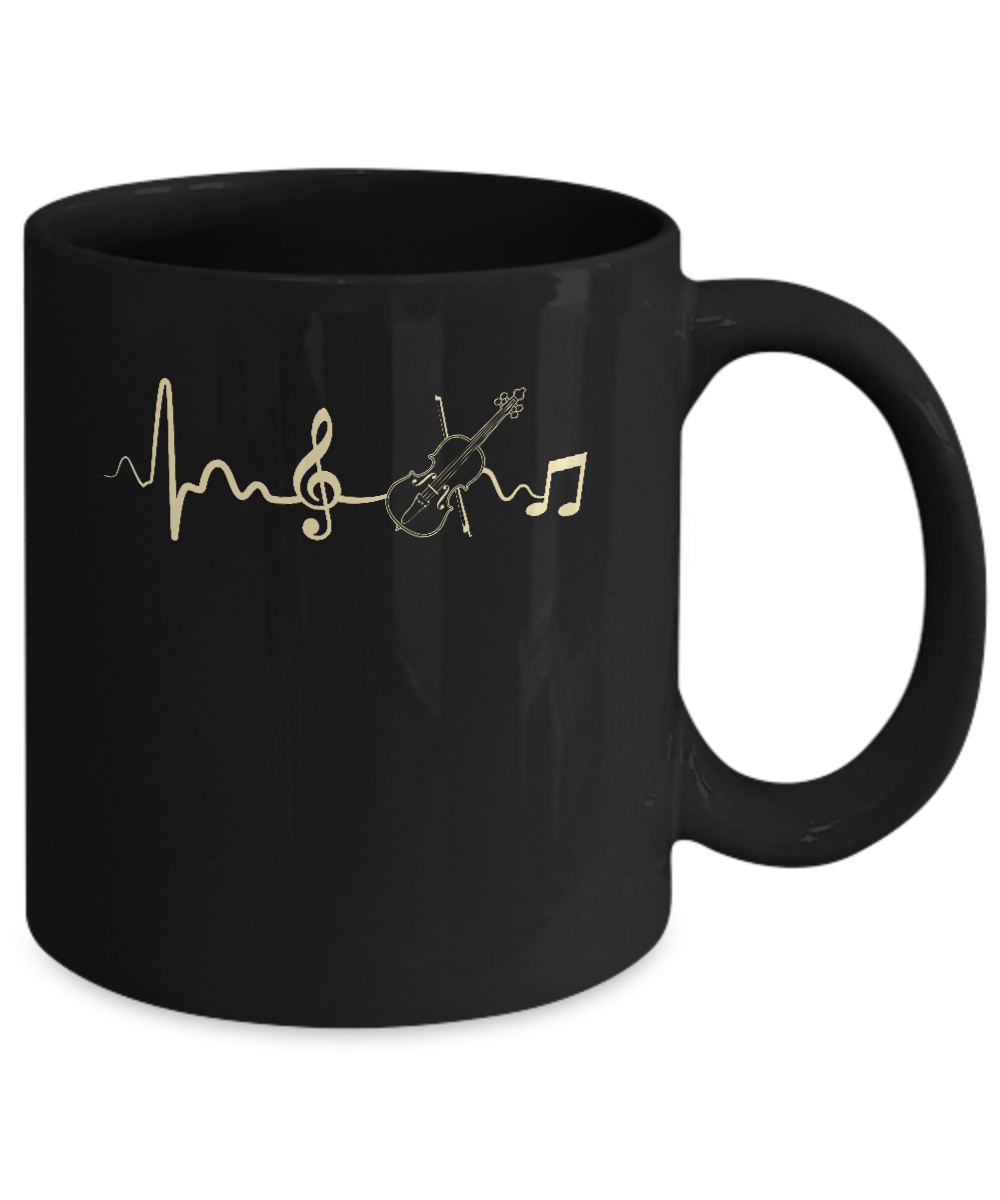 Violin Viola Cello Heartbeat Musicia Mug-Coffee Mug-11oz Mug-Black