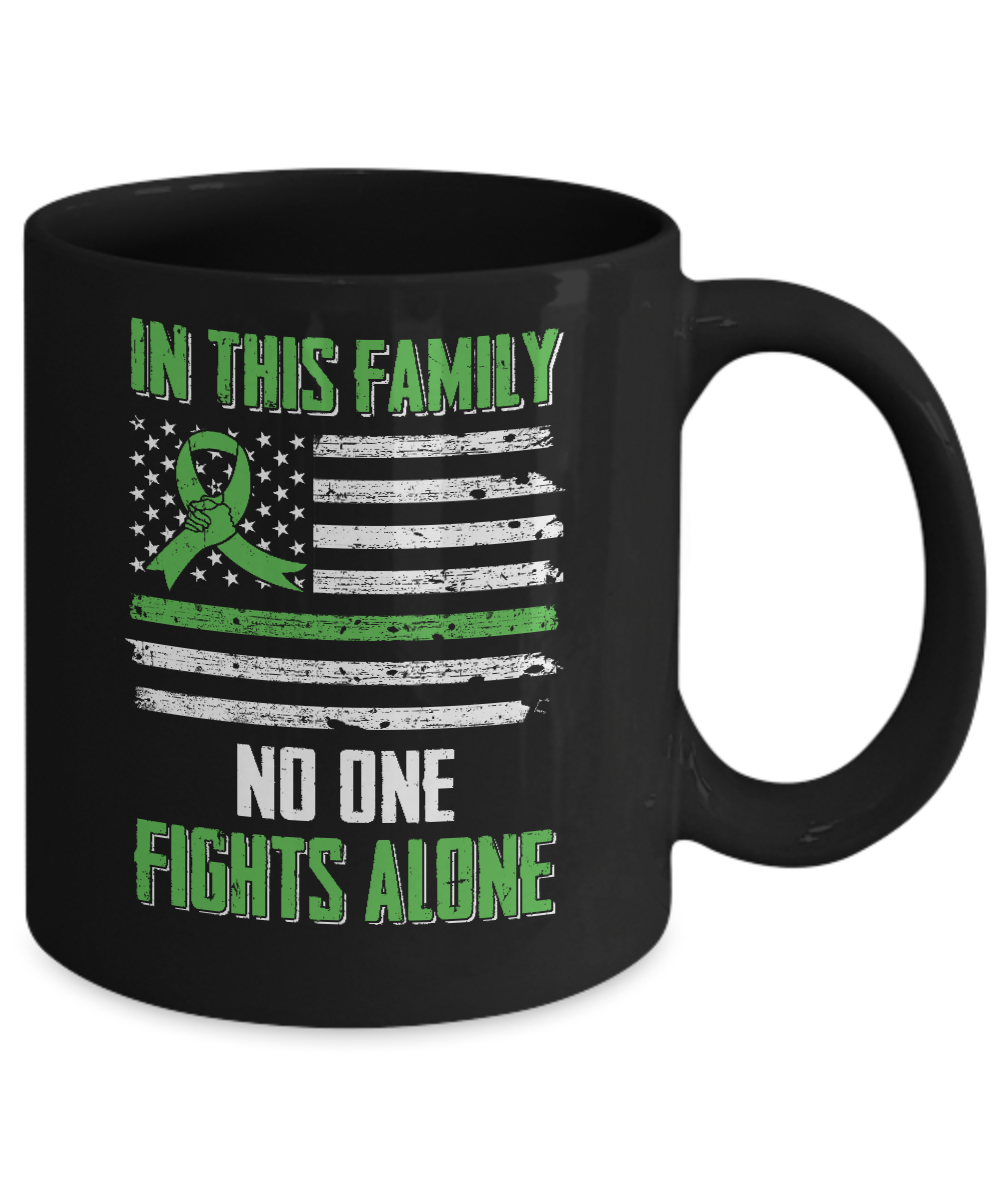 In This Family No One Fights Alone Liver Cancer Green Mug-Coffee Mug-11oz Mug-Black