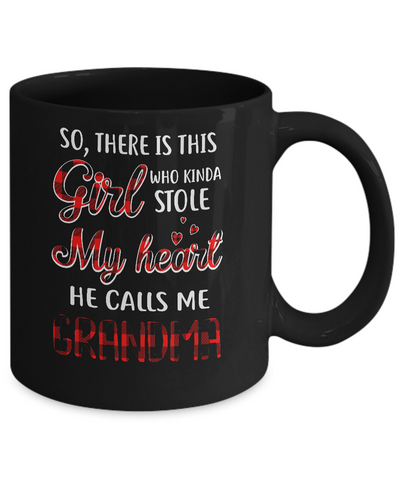 This Girl Who Kinda Stole My Heart He Calls Me Grandma Mug-Coffee Mug-11oz Mug-Black