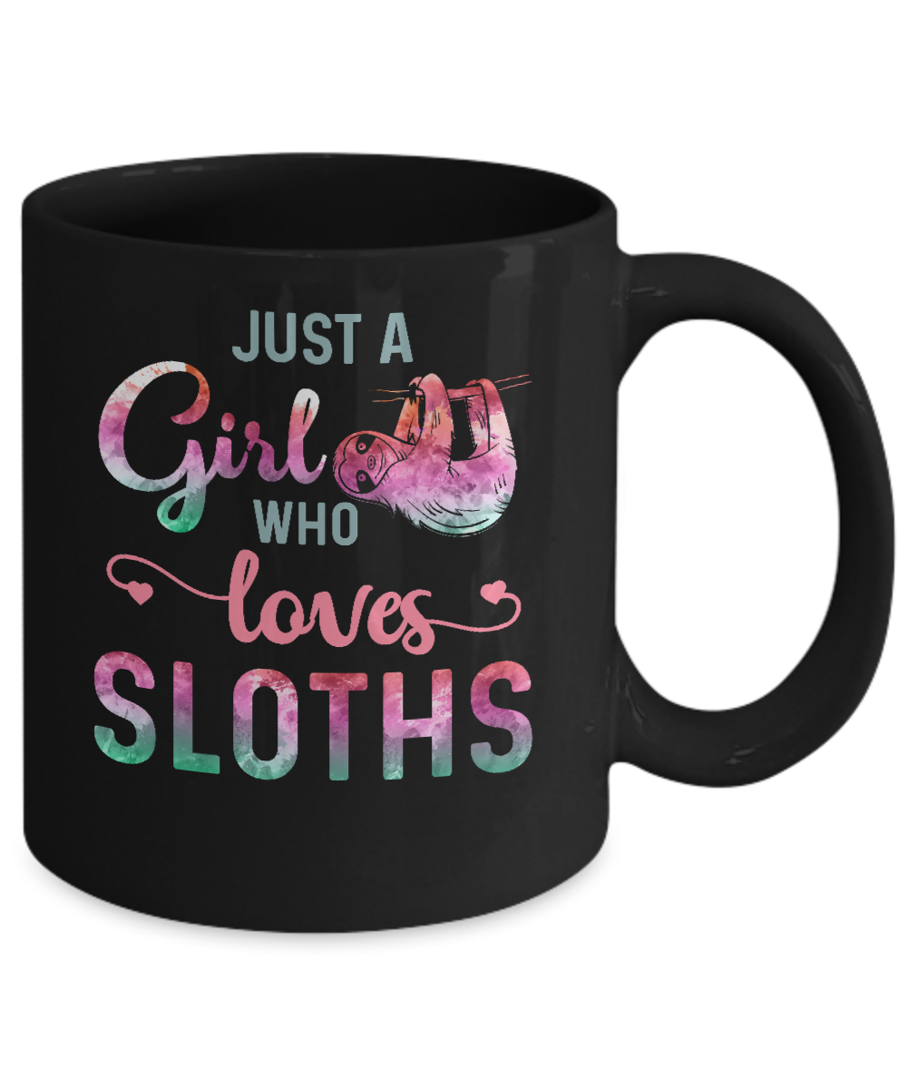 Just A Girl Who Loves Sloths Sloth Lover Mug-Coffee Mug-11oz Mug-Black