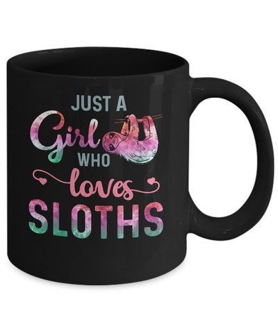 Just A Girl Who Loves Sloths Sloth Lover Mug-Coffee Mug-11oz Mug-Black