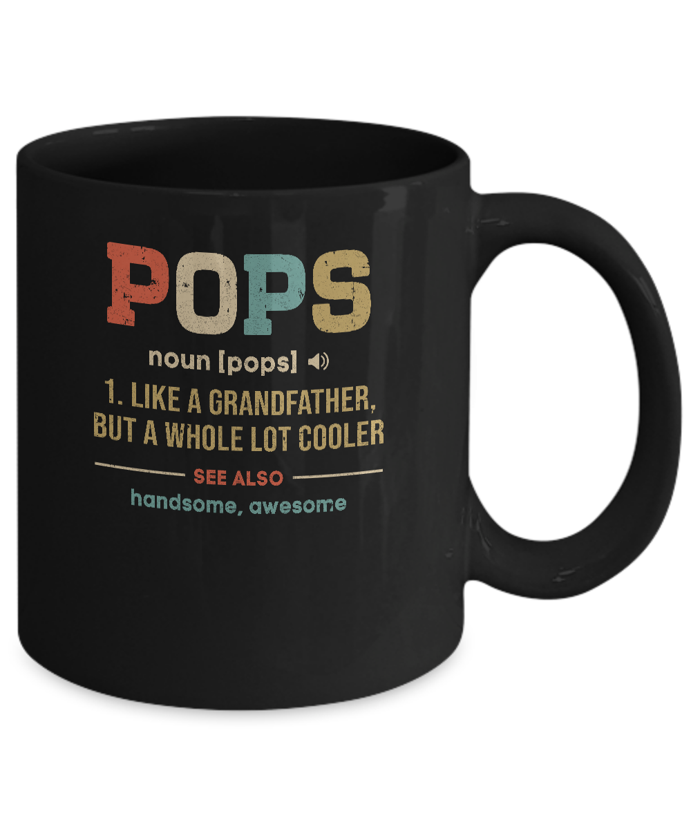 Vintage Pops Gifts Grandpa Definition Fathers Day Mug-Coffee Mug-11oz Mug-Black