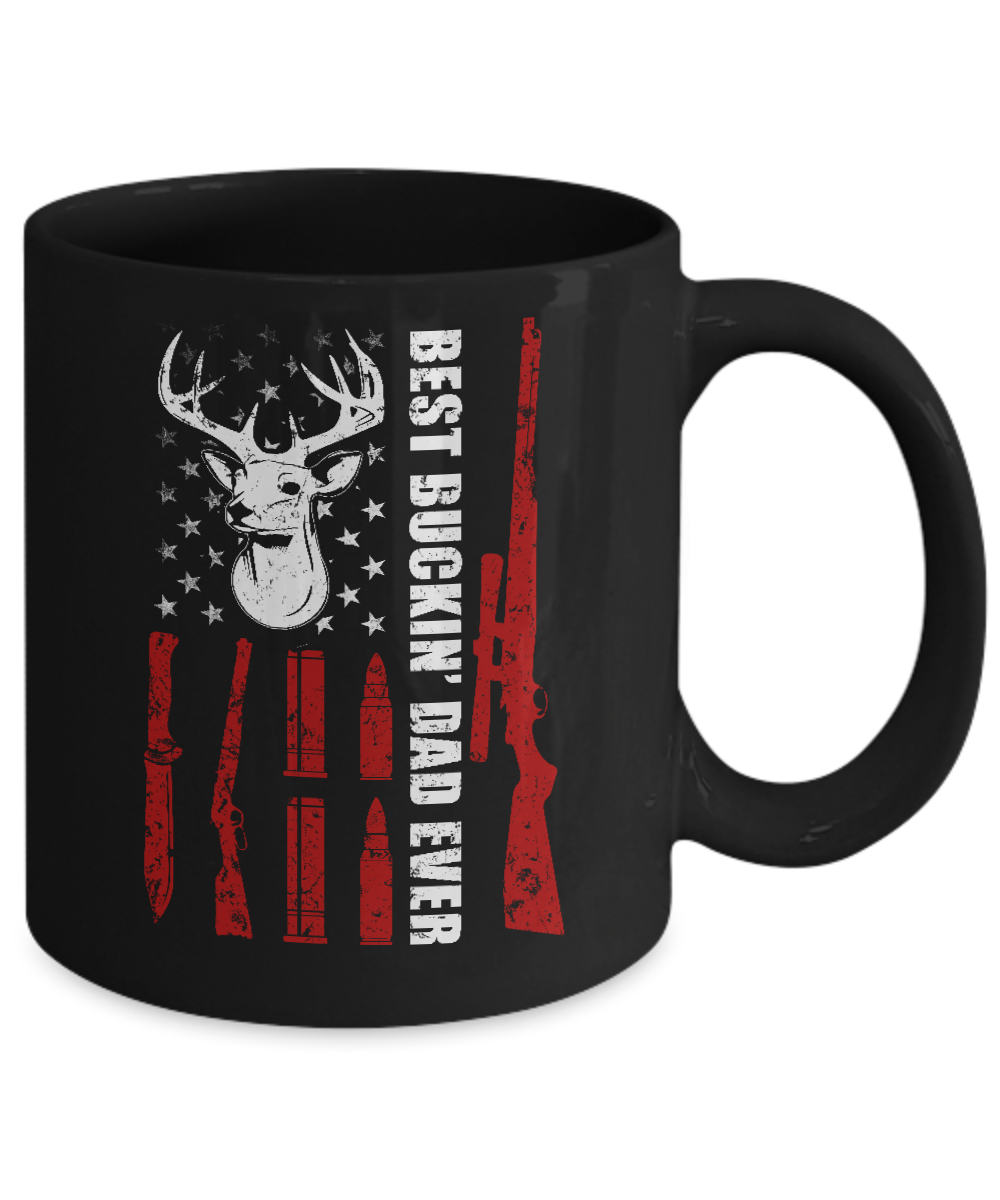 Best Buckin Dad Ever Deer Hunting Father's Day Gift Mug-Coffee Mug-11oz Mug-Black