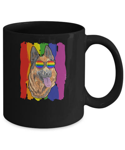 Funny German Shepherd LGBT LGBT Pride Gifts Mug-Coffee Mug-11oz Mug-Black