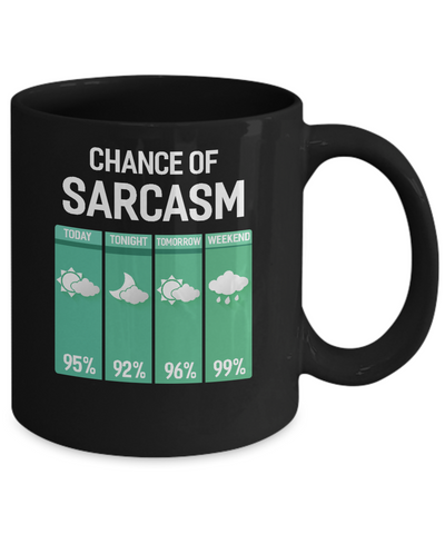 Chance Of Sarcasm Funny Rain Weather Mug-Coffee Mug-11oz Mug-Black