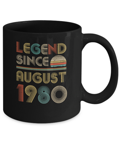 Legend Since August 1980 Vintage 41th Birthday Gifts Mug-Coffee Mug-11oz Mug-Black