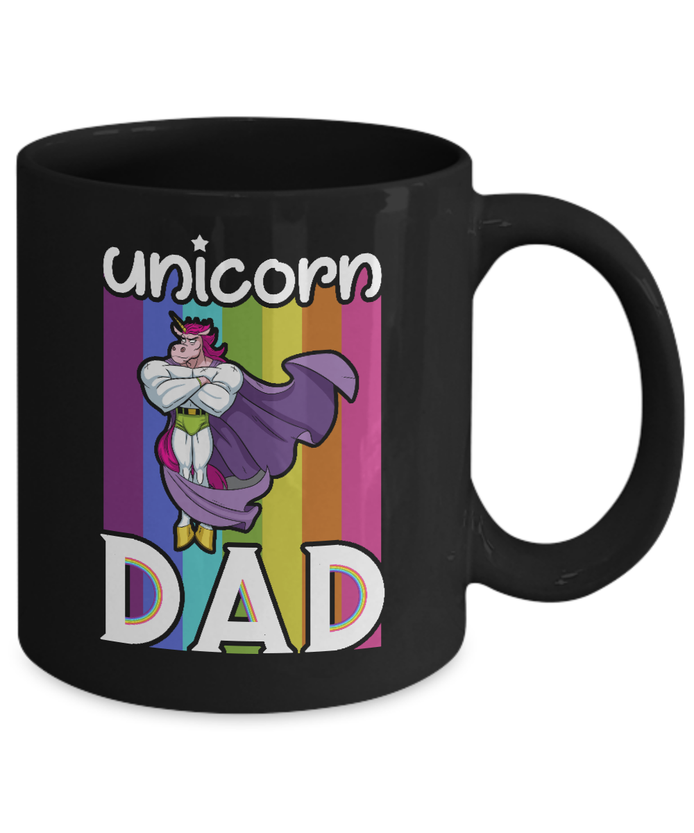 Funny Unicorn Dad Mug-Coffee Mug-11oz Mug-Black