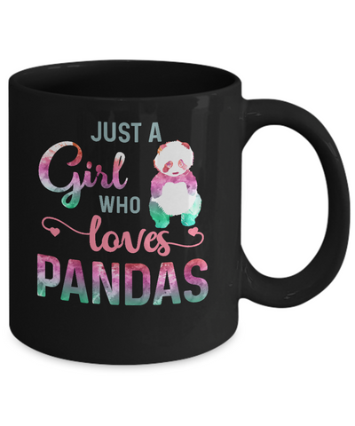 Just A Girl Who Loves Pandas Panda Lover Mug-Coffee Mug-11oz Mug-Black