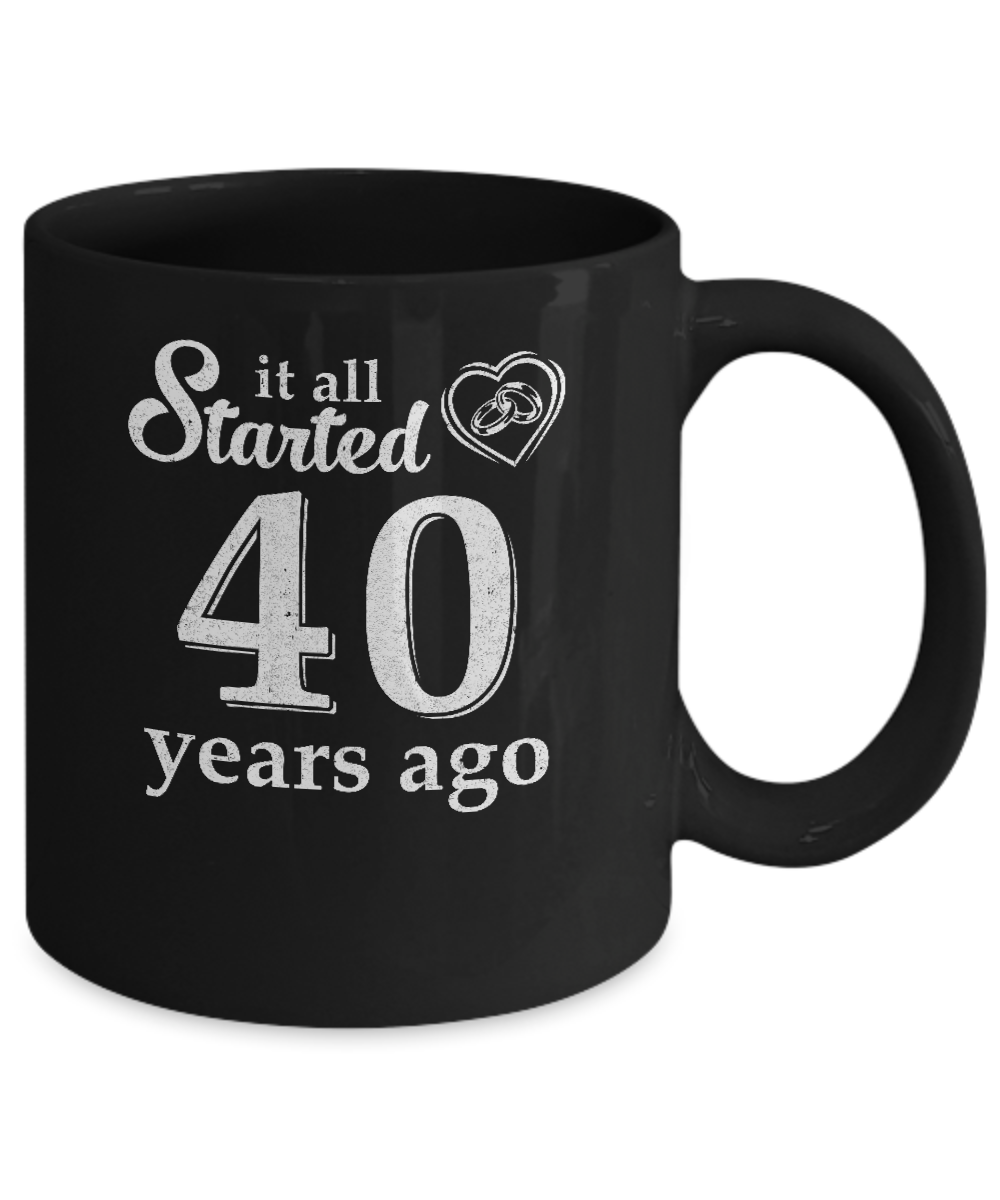 40Th Wedding Anniversary Married Couples 1981 Husband Wife Mug-Coffee Mug-11oz Mug-Black