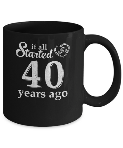 40Th Wedding Anniversary Married Couples 1981 Husband Wife Mug-Coffee Mug-11oz Mug-Black
