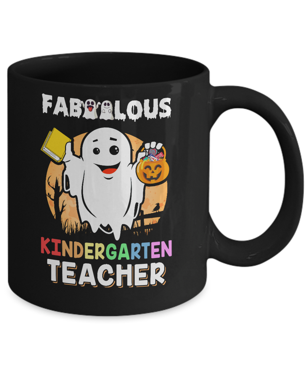 Faboolous Fabulous Kindergarten Teacher Halloween Mug-Coffee Mug-11oz Mug-Black