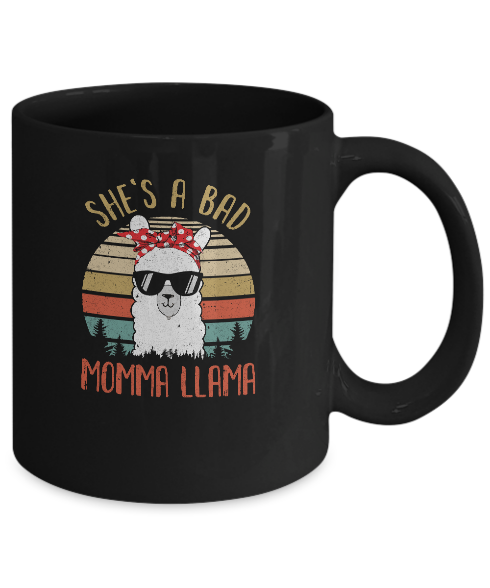 Vintage Funny Mug She's A Bad Momma Llama Mug-Coffee Mug-11oz Mug-Black