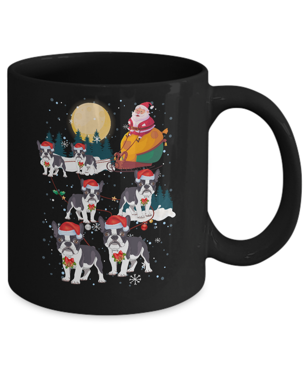Dog Reindeer Bulldog Christmas Gift Mug-Coffee Mug-11oz Mug-Black
