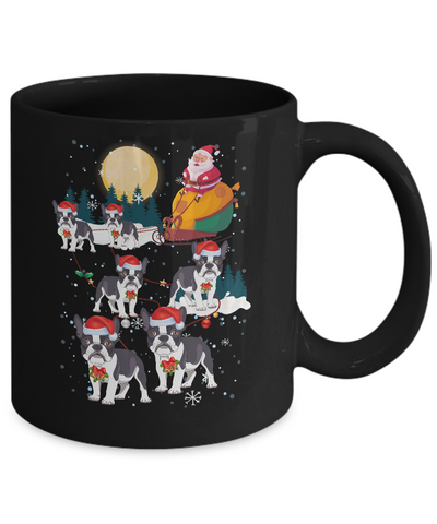 Dog Reindeer Bulldog Christmas Gift Mug-Coffee Mug-11oz Mug-Black