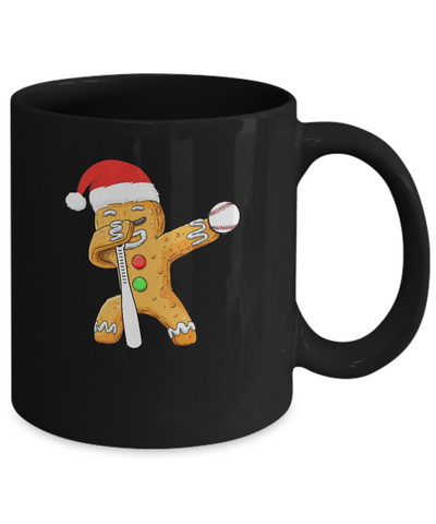Dabbing Gingerbread Santa Baseball Christmas Pajama Gifts Mug-Coffee Mug-11oz Mug-Black