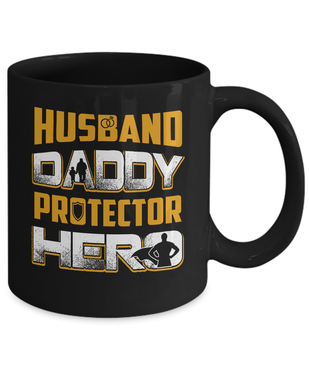 Husband Daddy Protector Hero Mug-Coffee Mug-11oz Mug-Black