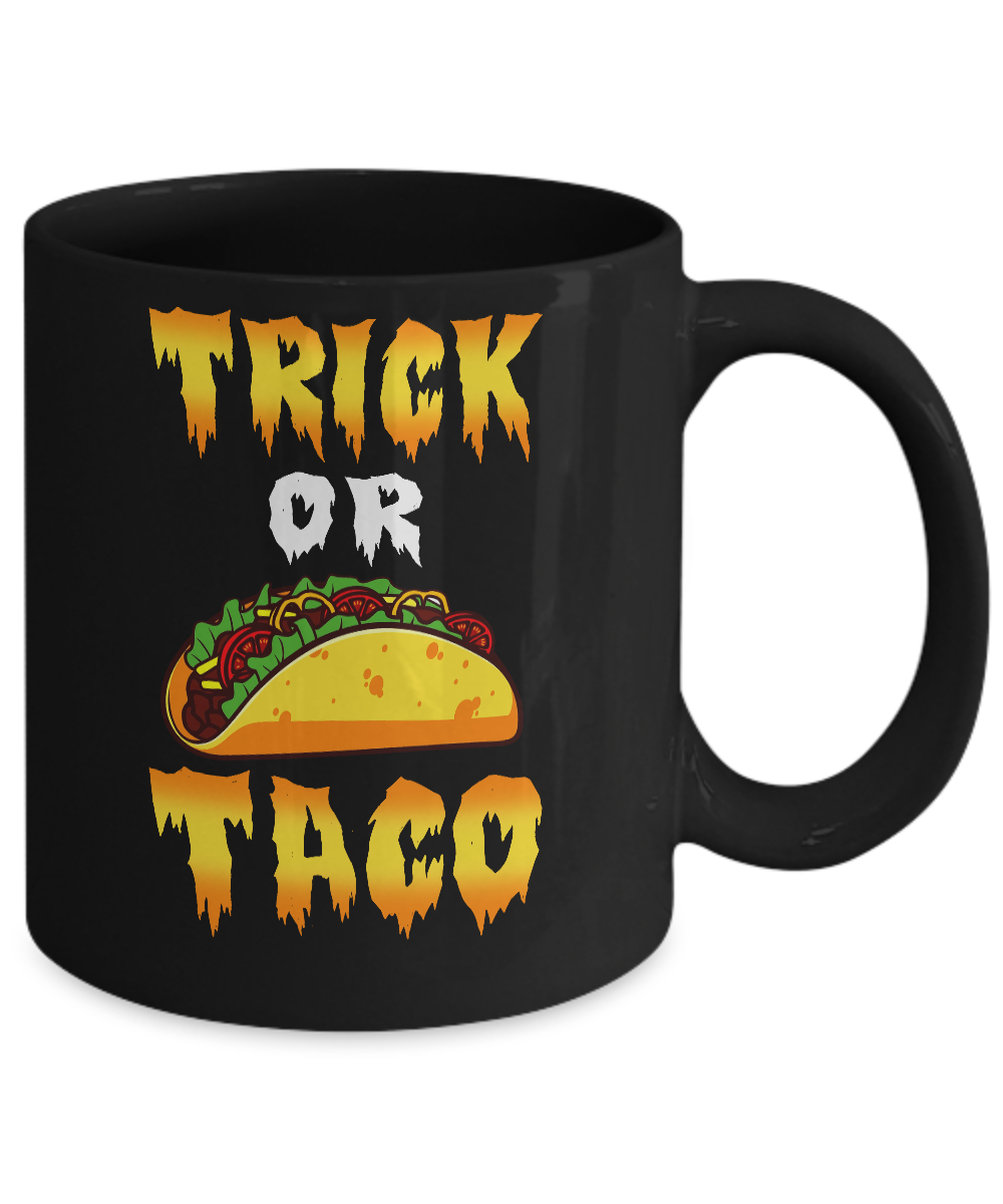 Halloween Trick Or Tacos Halloween Trick Or Treat Mug-Coffee Mug-11oz Mug-Black
