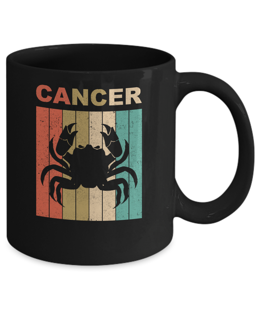 Vintage Cancer Zodiac June July Birthday Gift Mug-Coffee Mug-11oz Mug-Black