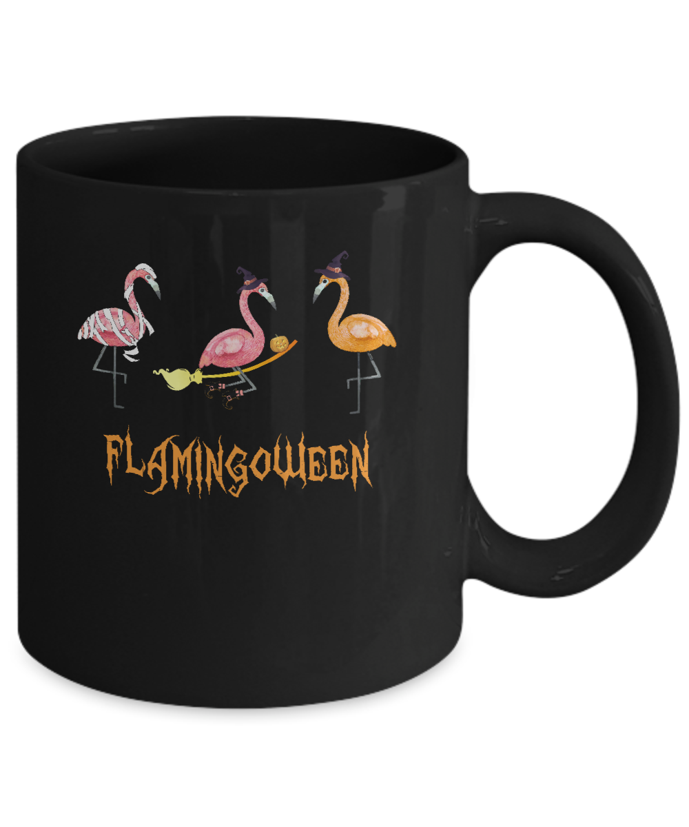 Funny Flamingoween Flamingo Halloween Gifts Mug-Coffee Mug-11oz Mug-Black