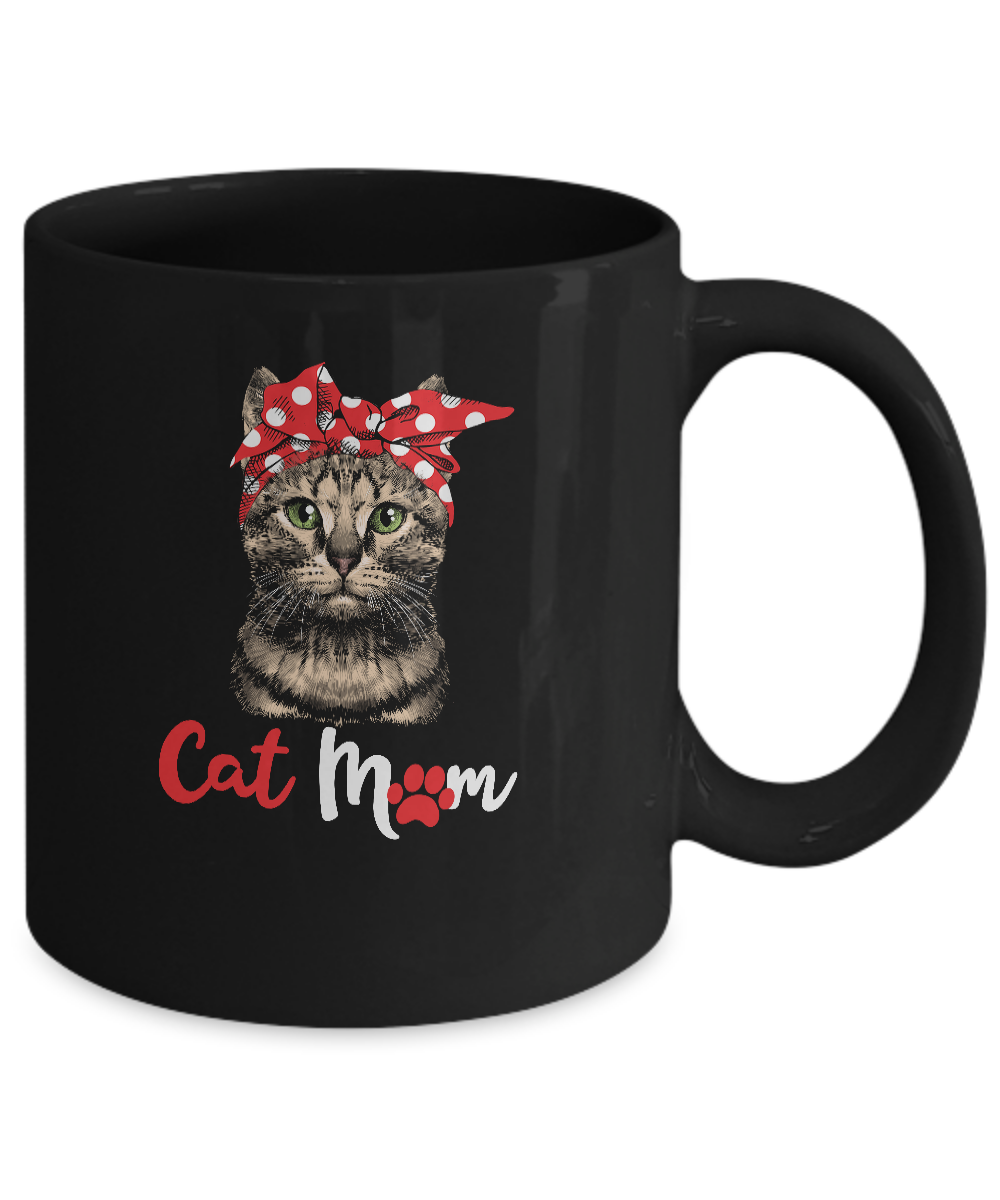 Funny Cat Mom For Cat Lovers Mothers Day Gift Mug-Coffee Mug-11oz Mug-Black