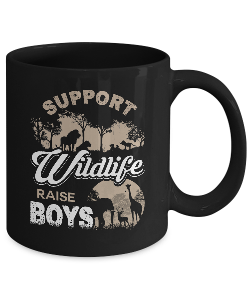 Support Wildlife Raise Boys Mug-Coffee Mug-11oz Mug-Black