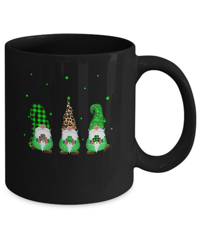 Leprechaun Irish Gnomes Leopard Plaid St Patrick's Day Gifts Mug-Coffee Mug-11oz Mug-Black